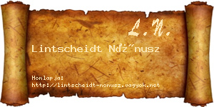 Lintscheidt Nónusz névjegykártya